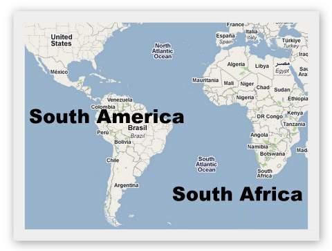 Map Of Africa Africa And South America Map